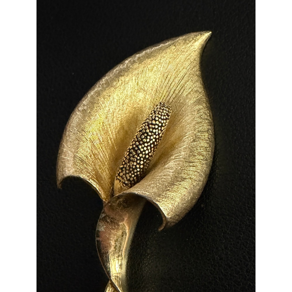 Vintage Boucher Brooch Calla Lily Gold Tone READ